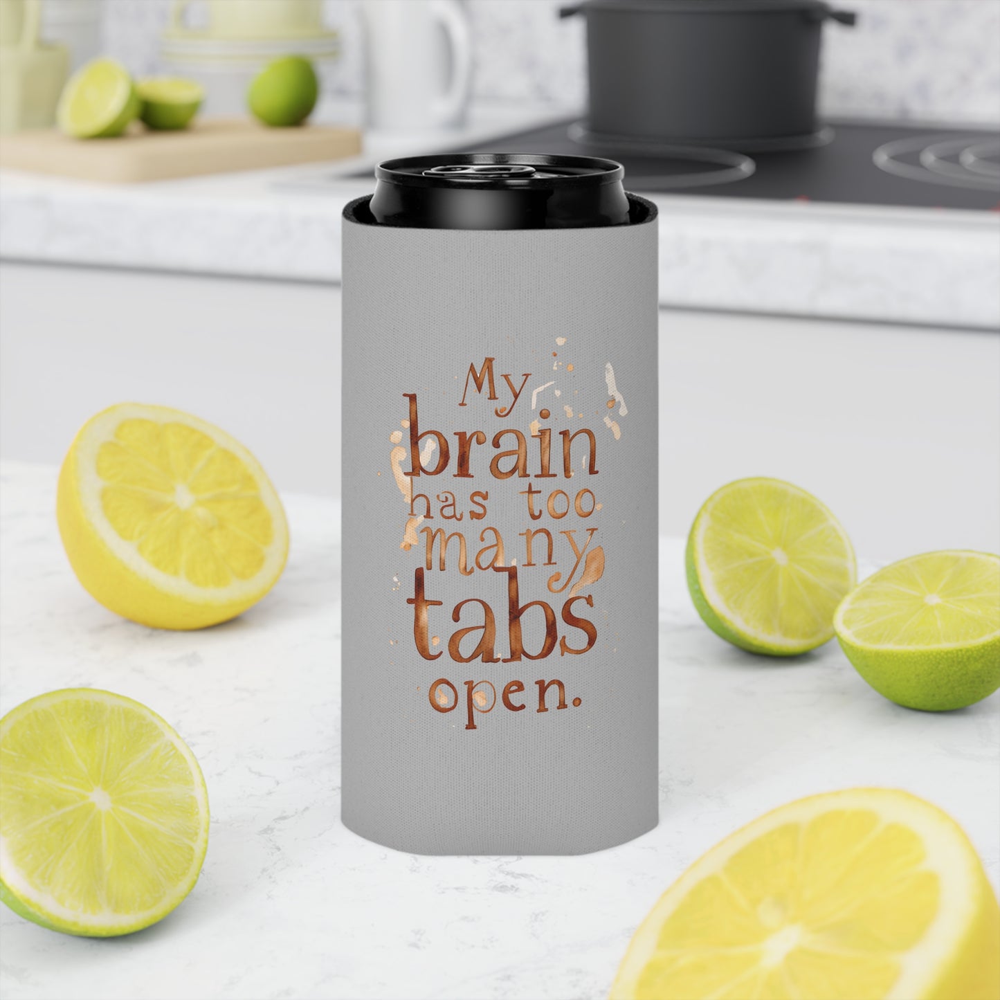 Brainy Can Cooler - Quirky Drink Sleeve, Funny Gift for Friends, Birthday, Party, Summer BBQ, Conversation Starter