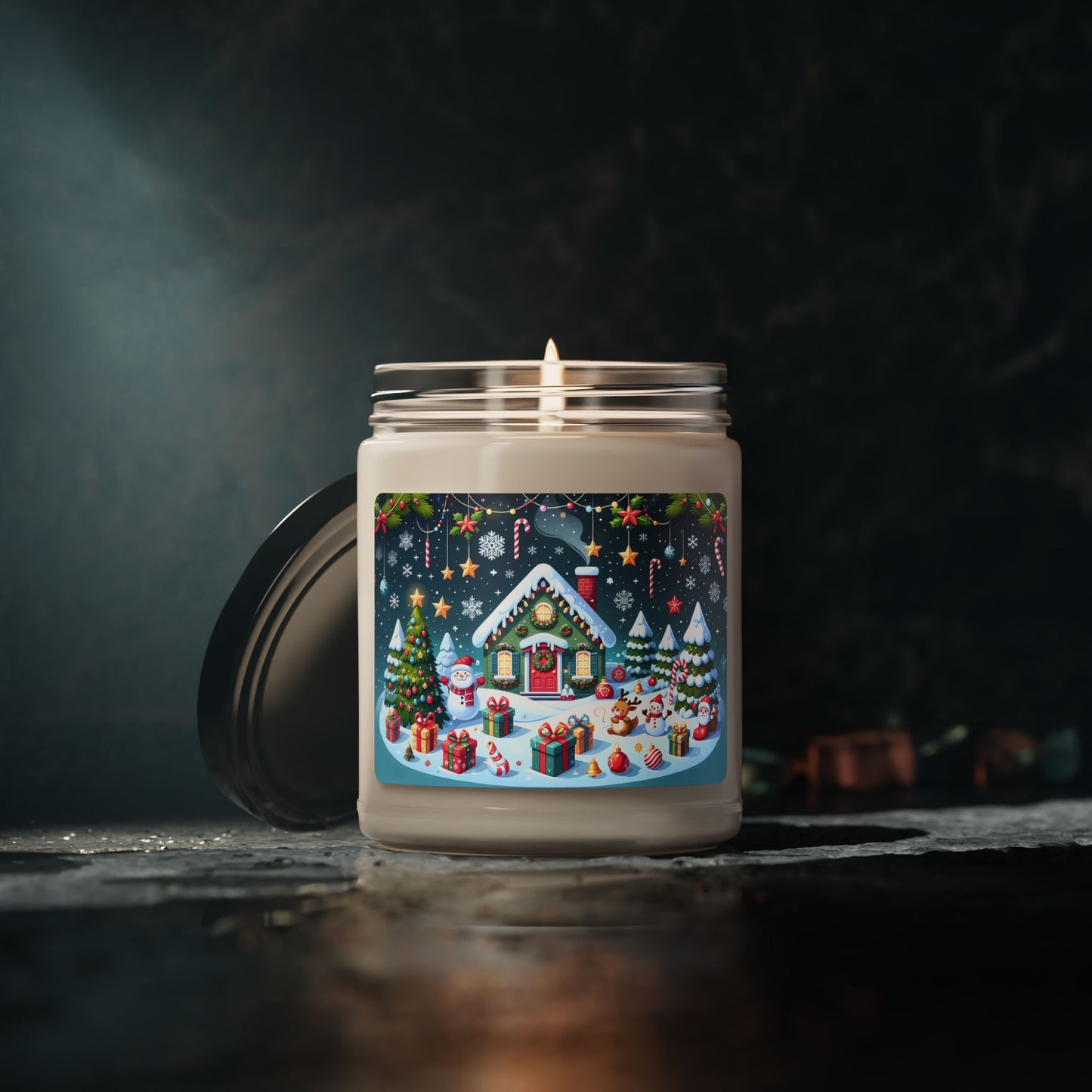 Christmas Cottage Scented Soy Candle — 9oz Holiday Winter Village Fragrance
