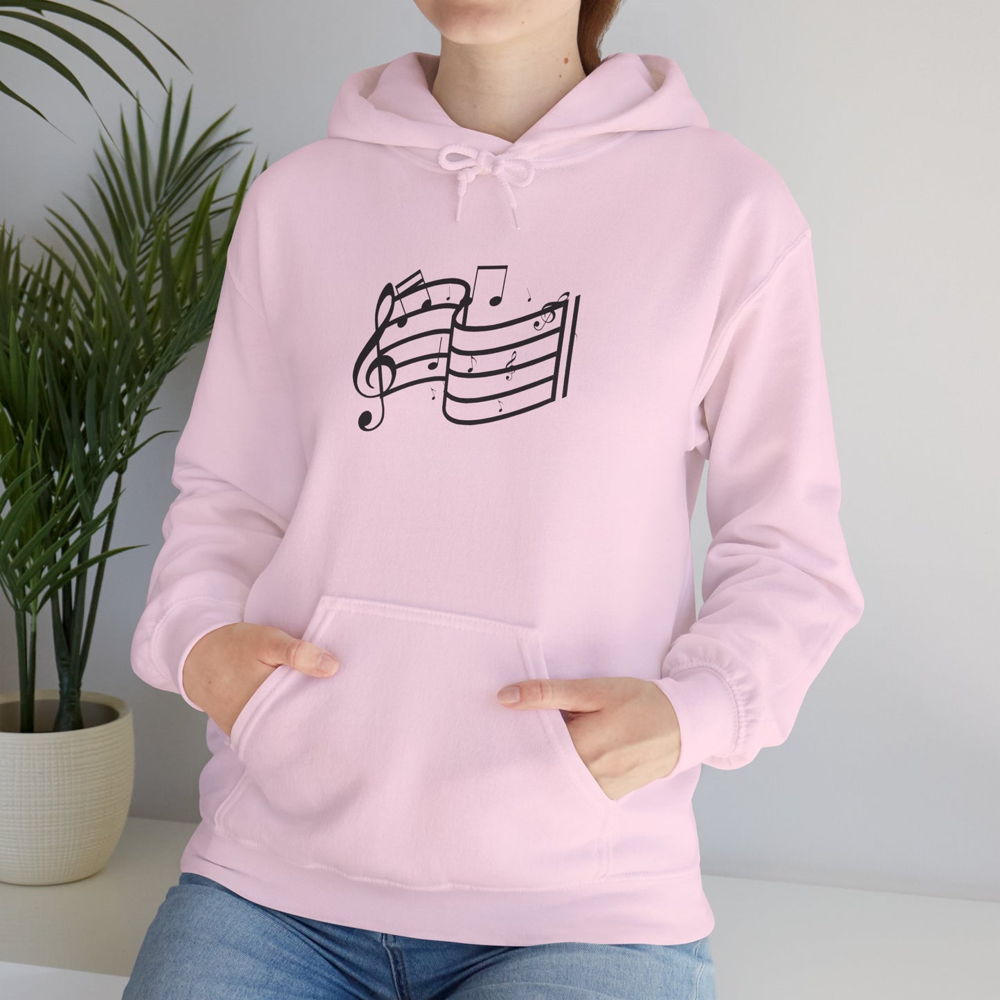 Music Notes Hoodie — Minimal Sheet Music Design