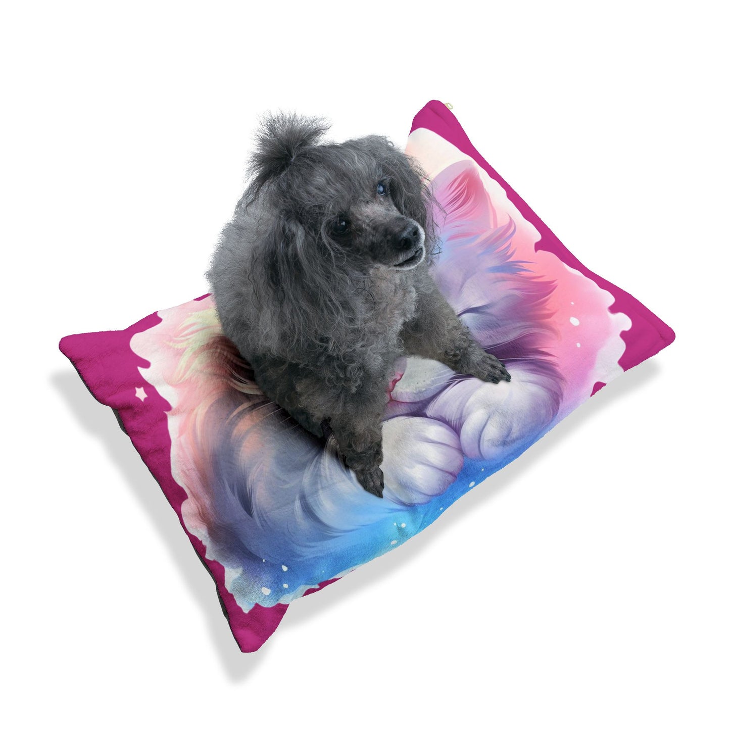 Cute Sleeping Kitten Pet Bed – Plush Pink Cat Cushion for Small Dogs & Cats