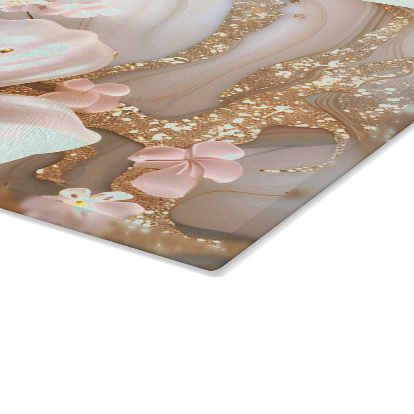 Elegant Floral Glass Cutting Board - Kitchen Decor