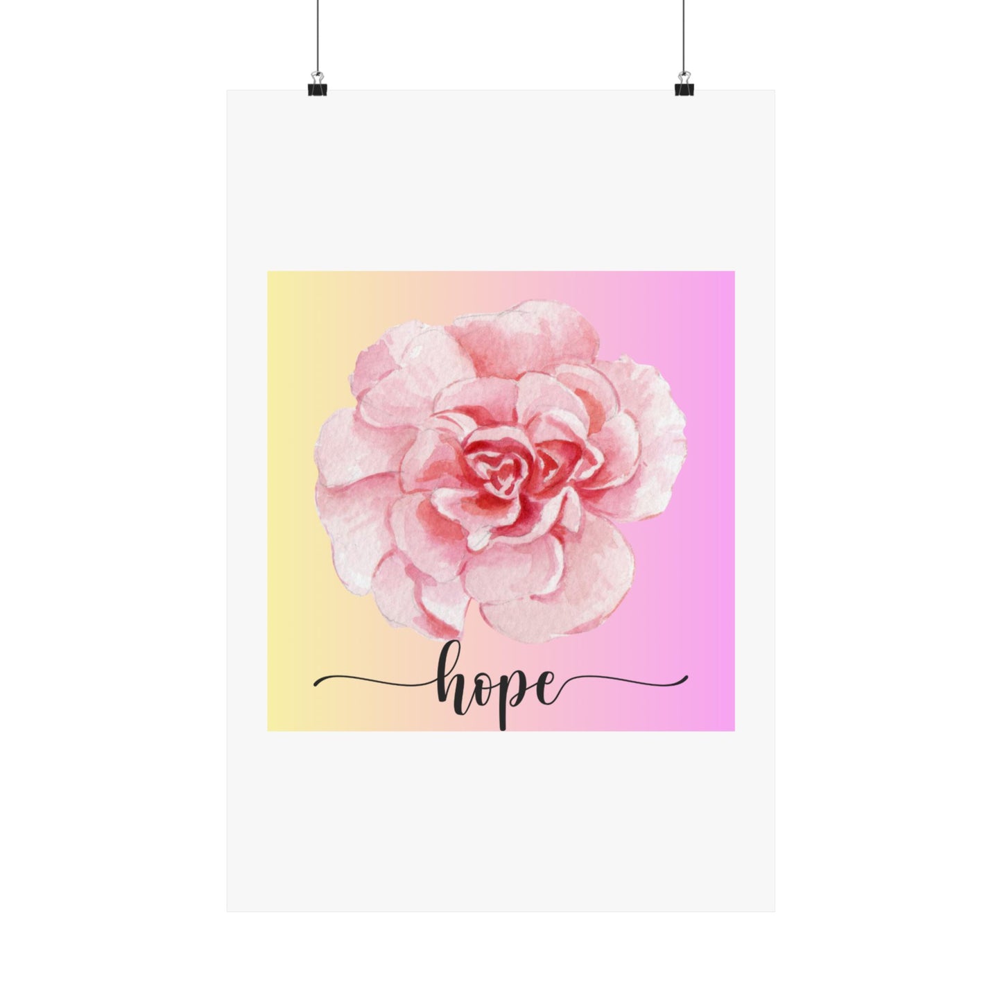 Hope Floral Matte Vertical Posters | Inspirational Wall Art, Flower Decor
