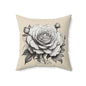 Elegant Floral Rose Pillow, Home Decor, Gift for Her, Cozy Living Room Accent, Wedding Decoration, Interior Design