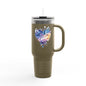 Colorful Heart Insulated Travel Mug | 40oz | Great for Coffee, Tea, Outdoors, Gifts, Love