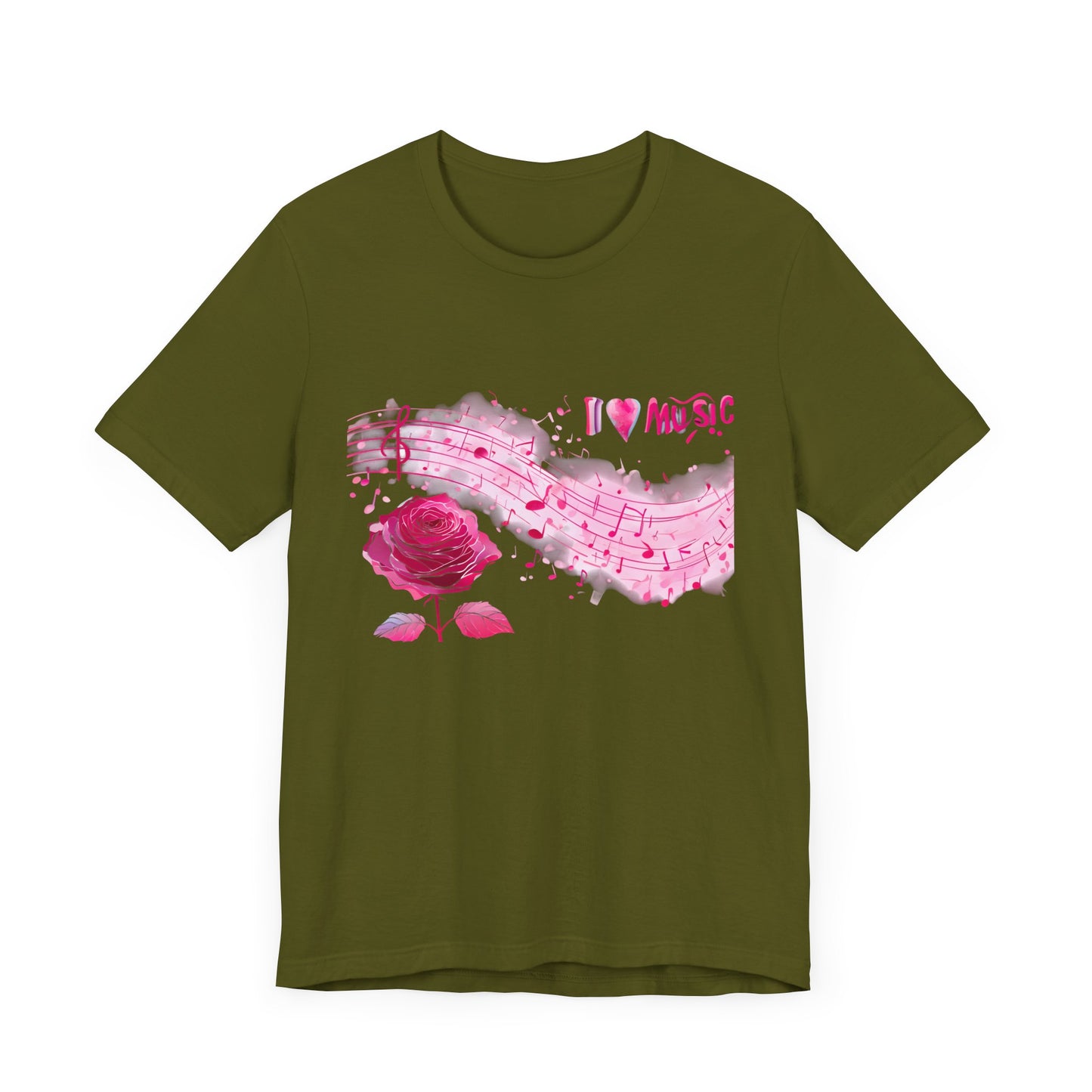 I Love Music Tee, Music Lover Shirt, Floral Music Notes Top