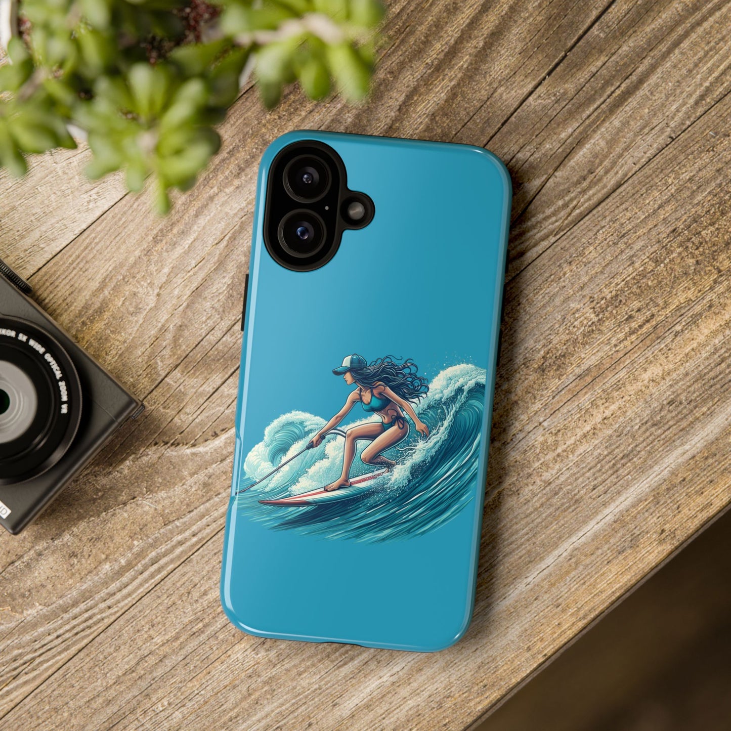 Surfing Phone Case, Coastal Vibes Phone Cover, Tough Cases for Beach Lovers, Ocean Art Phone Accessories, Summer Gift Idea