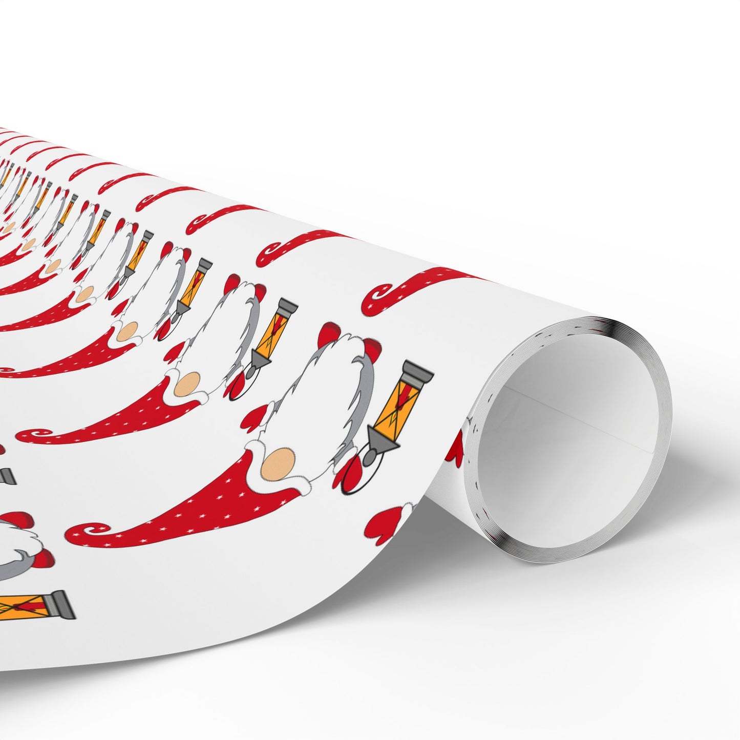 Christmas Gnome Wrapping Paper — Repeating Red Gnome Pattern for Holiday Gift Wrap