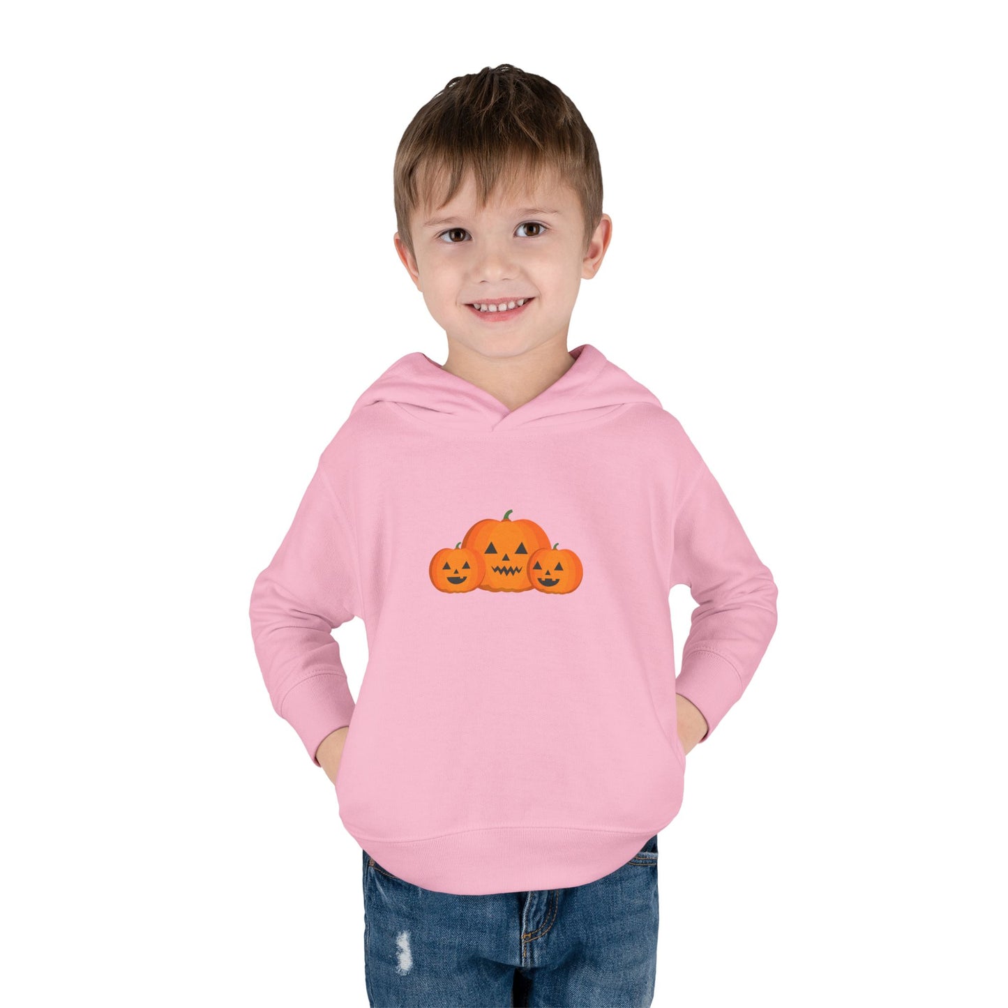 Halloween Pumpkin Toddler Hoodie, Cozy Autumn Wear, Kid's Holiday Sweatshirt, Fall Outfit, Trick-or-Treat Apparel