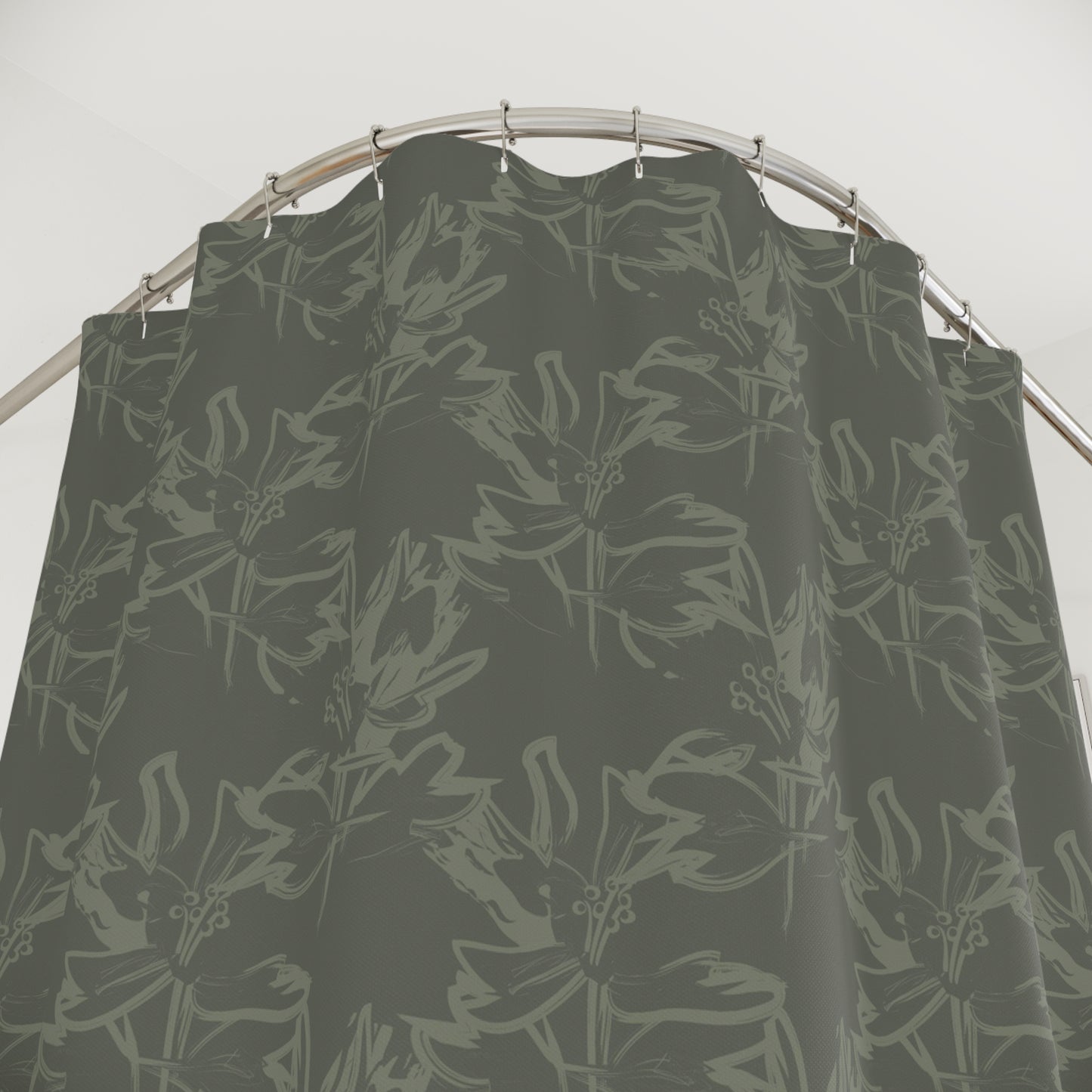 Elegant Botanical Shower Curtain, Floral Bathroom Decor, Nature-Inspired Gift, Home Improvement, Eco-Friendly Design
