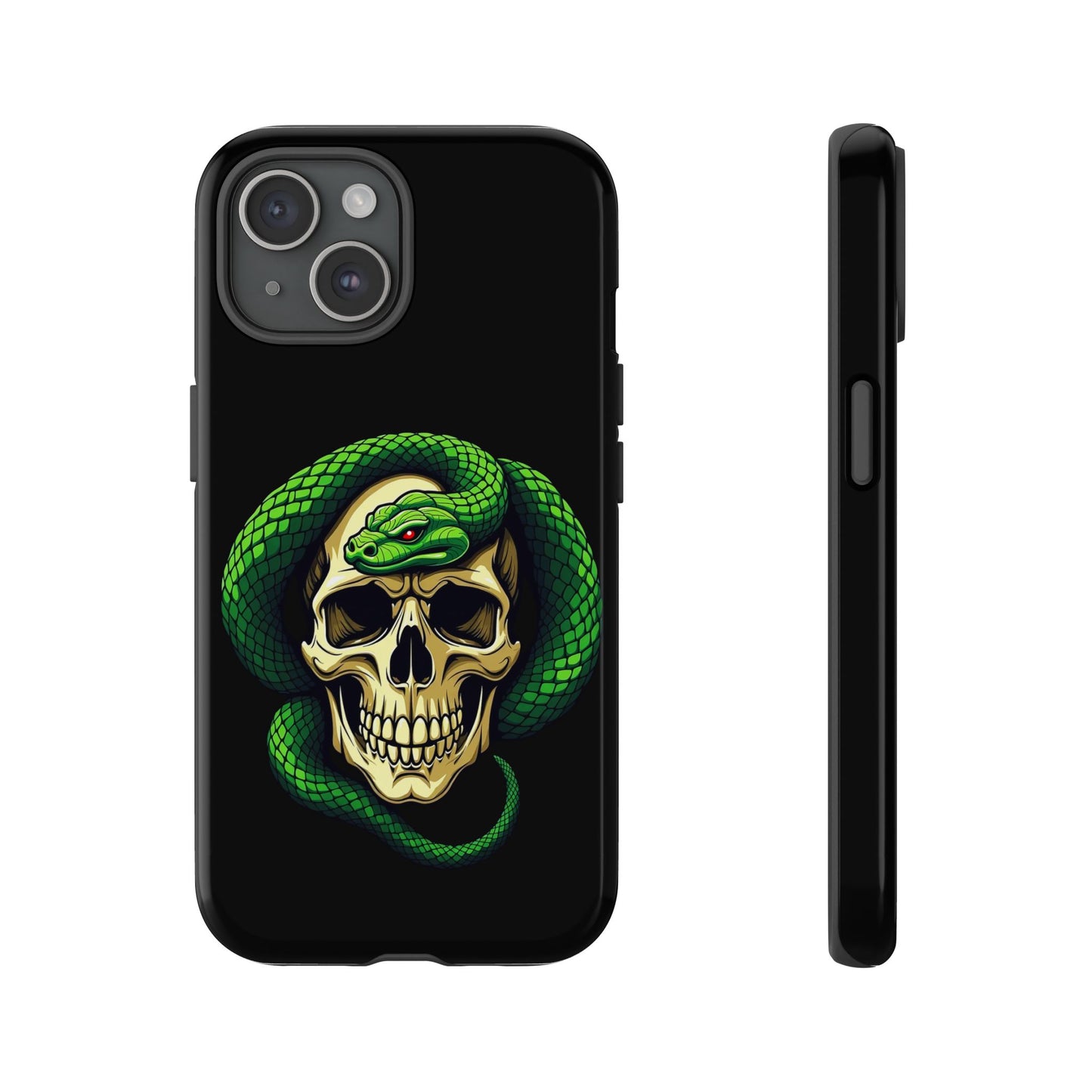 Skull & Snake Phone Case | Tough Cases, Protective Cover, Edgy Phone Accessories, Gothic Gift, Halloween Decor