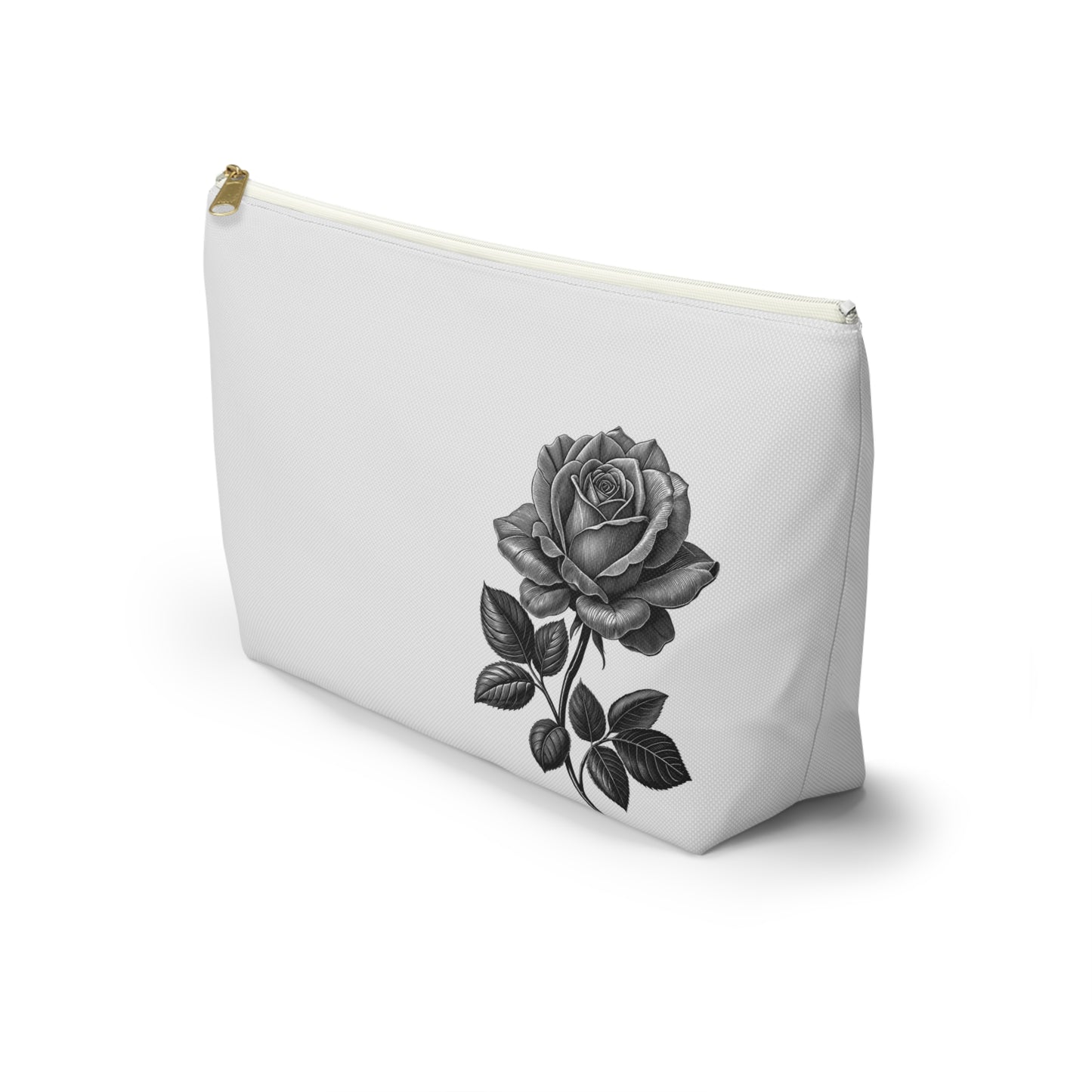 Black Rose Accessory Pouch | Makeup Bag | Travel Organizer | Gift for Her | Floral Design | Elegant Storage