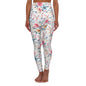 Floral High Waisted Yoga Leggings, Comfortable Activewear, Fitness Apparel, Gift for Yogis, Workout Leggings, Floral Print Leggings