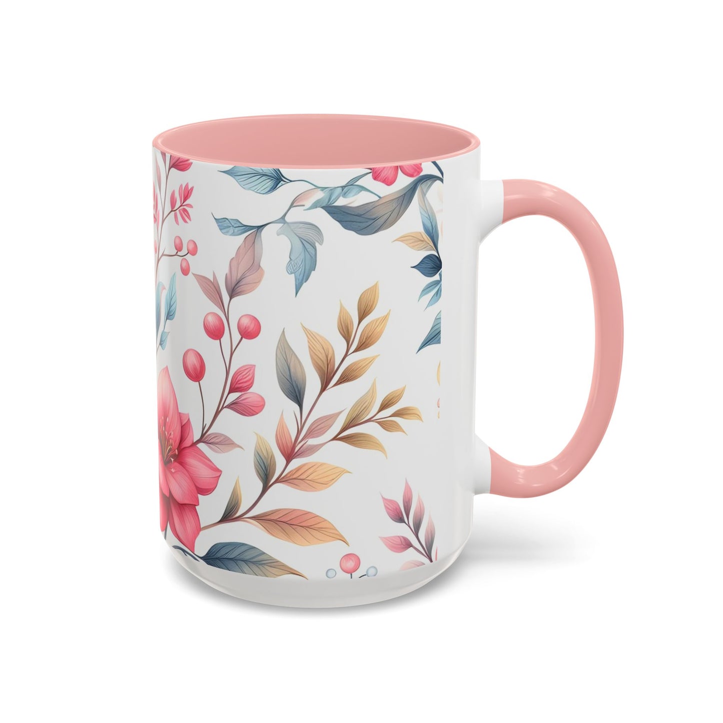 Floral Accent Coffee Mug - Perfect Gift for Tea Lovers, Home Decor, Kitchen Accessories, Mother's Day, Coffee Enthusiasts