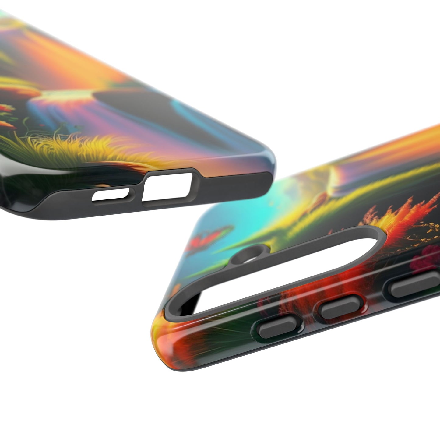 Phone Case - Vibrant Waterfall Landscape with Butterfly | Colorful Nature Protective Case