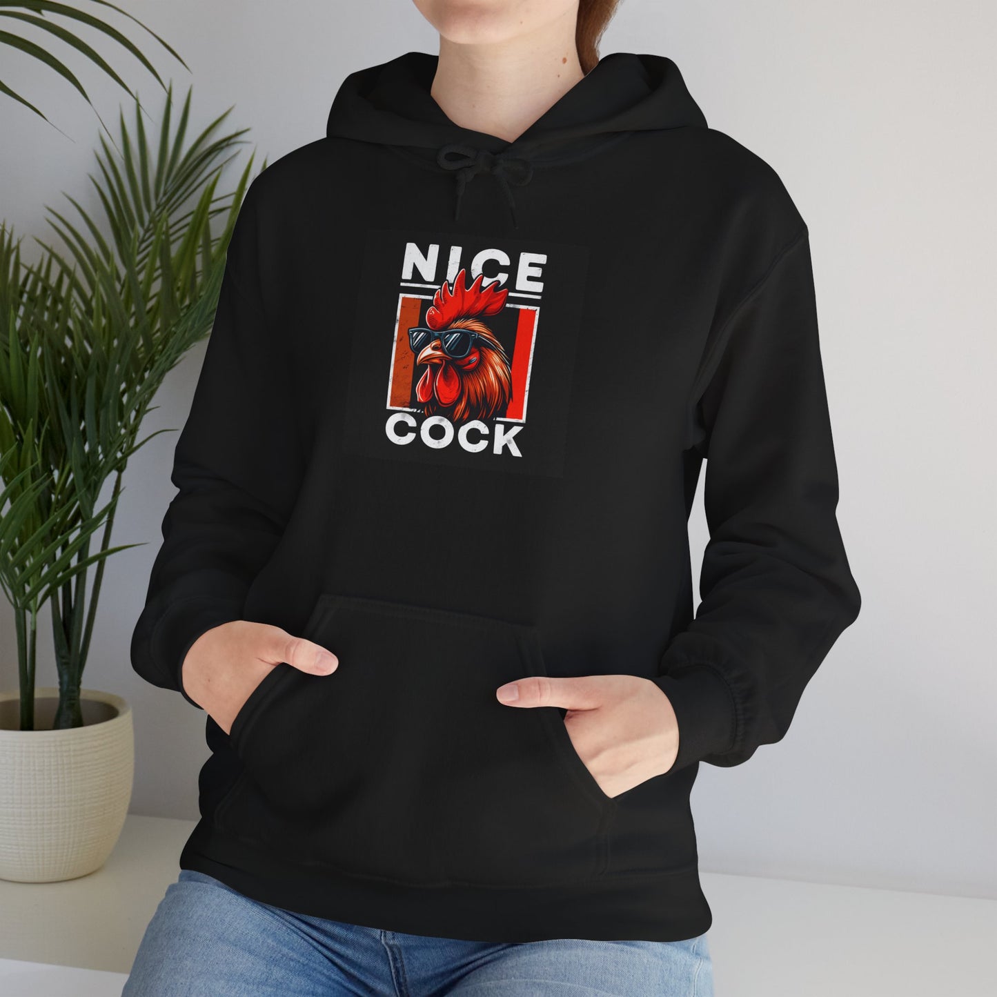 Rooster Graphic Hoodie – "Nice Cock" Bold Farmhouse Pullover