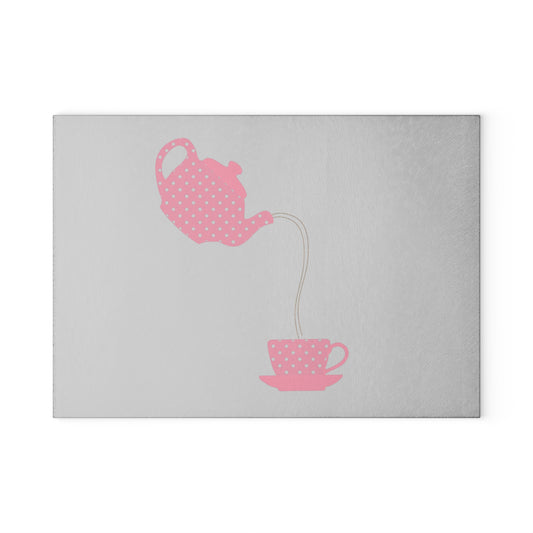 Charming Teapot Glass Cutting Board | Kitchen Decor, Gift for Tea Lovers, Housewarming Gift, Culinary Art, Wedding Gift