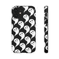 Ghost Pattern Phone Case, Cute Ghost Cell Phone Cover, Halloween Accessory, Spooky Gift, Black and White Phone Case