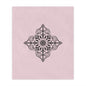 Pink Minky Blanket with Black Ornate Medallion – Decorative Cozy Throw