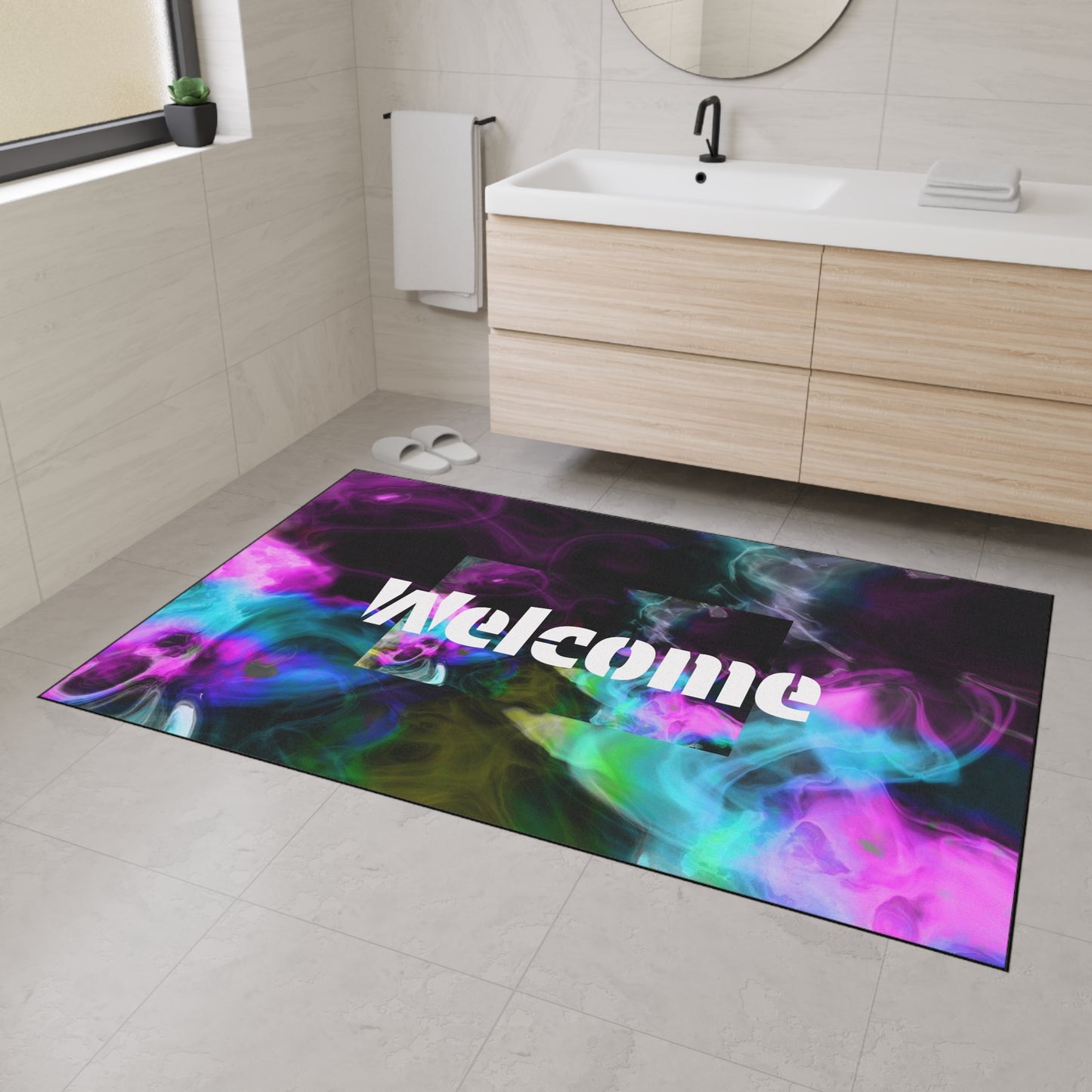 Welcome Smoke Welcome Mat — Heavy Duty Colorful Floor Mat for Entryway