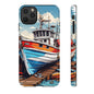 Colorful Fishing Boat Phone Case | Nautical Gift, Marine Design, Coastal Aesthetic, Summer Vibes, Sea Lover's Accessory