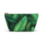 Tropical Leaf Accessory Pouch, Eco-Friendly Makeup Bag, Travel Organizer, Green Floral Pouch, Cute Gift for Nature Lovers