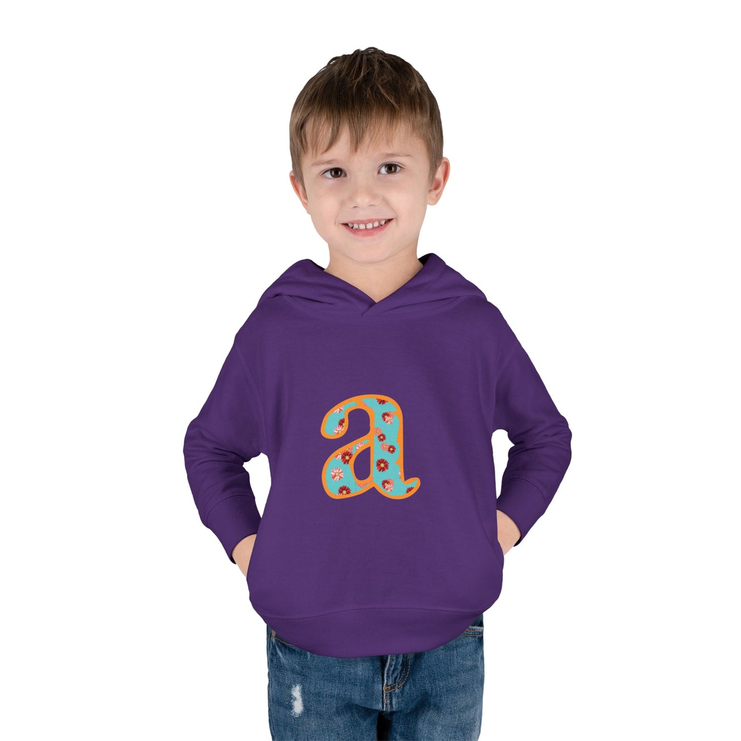 Personalized Toddler Fleece Hoodie, Cozy Kids Sweatshirt, Customizable Letter Hoodie, Fun Pullover for Toddlerwear, Perfect Gift for Kids