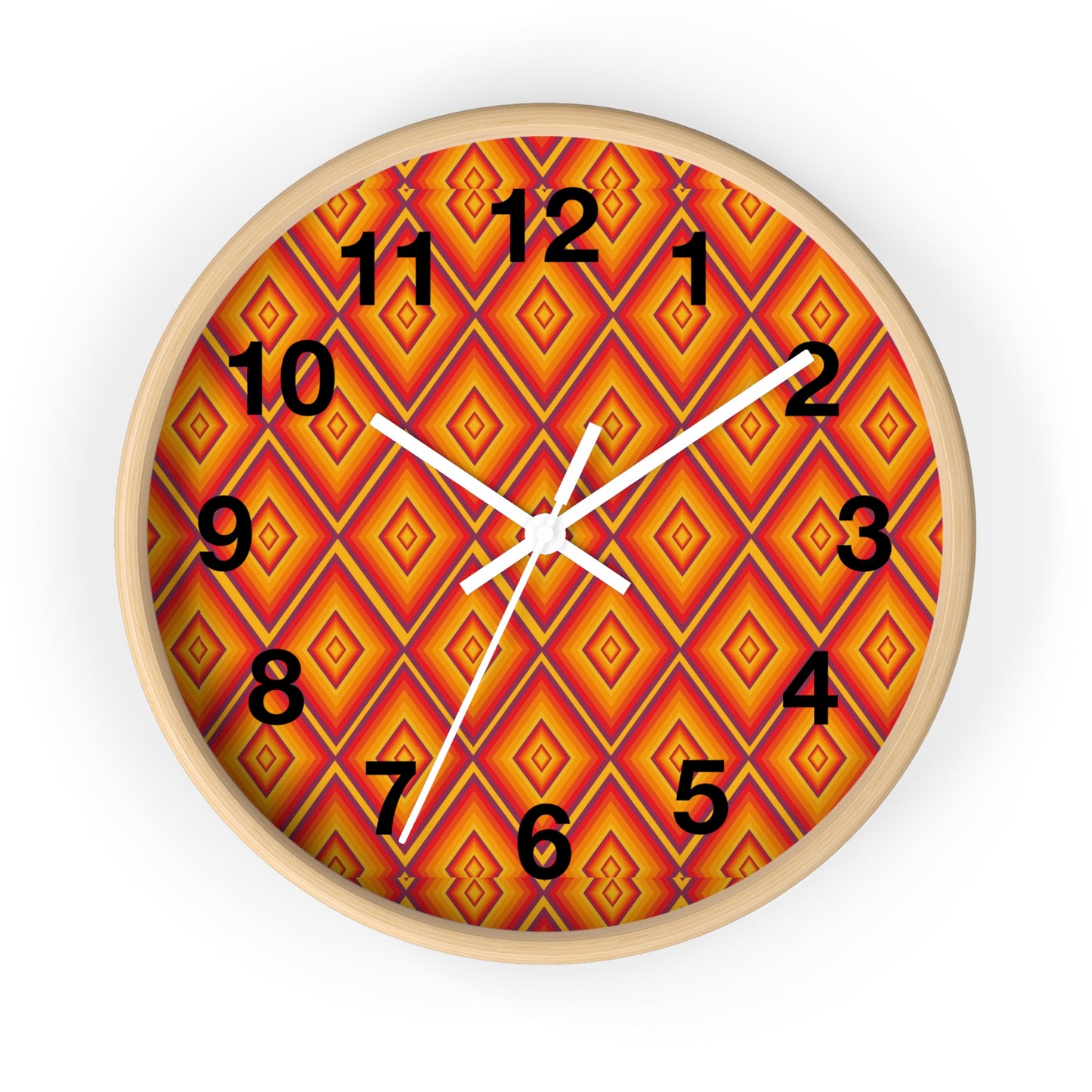 Retro Geometric Wall Clock, Vibrant Home Decor Clock, Modern Wall Art for Living Room, Unique Gift for Housewarming, Kid's Room