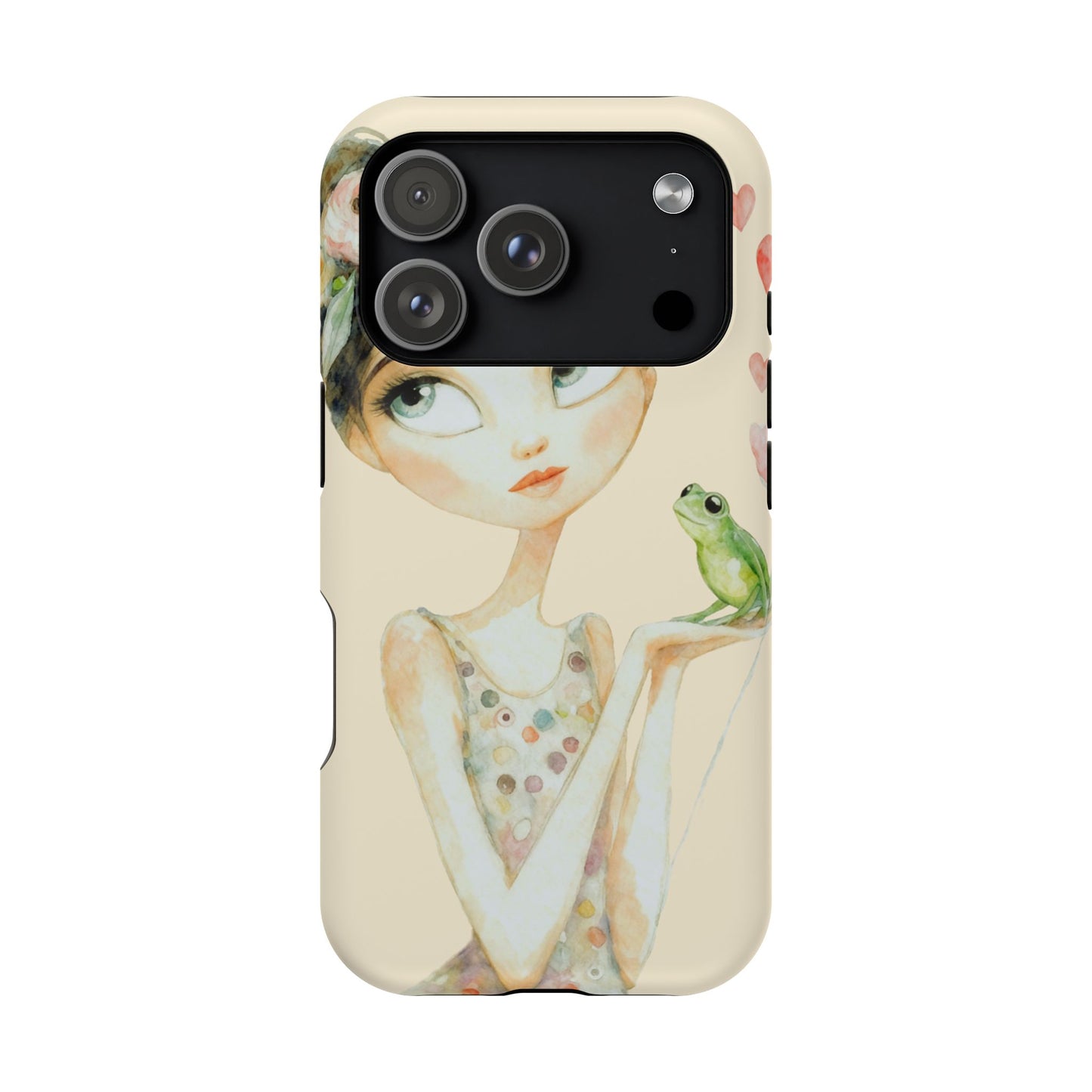 Whimsical Girl with Frog Magnetic Impact Phone Case
