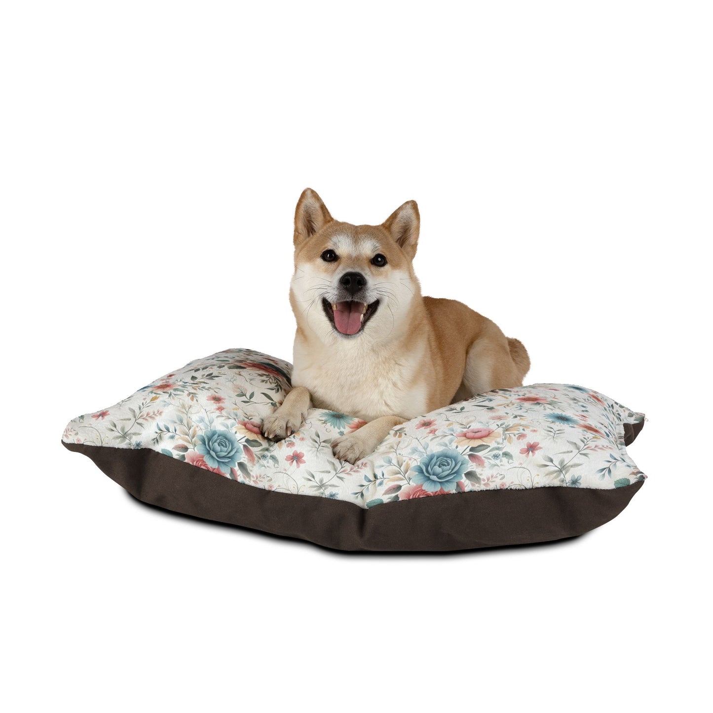 Floral Pet Bed - Cozy Furry Dog & Cat Bed, Decorative Cushion for Pets, Gift for Pet Lovers, Comfortable Pet Sleeping Pad