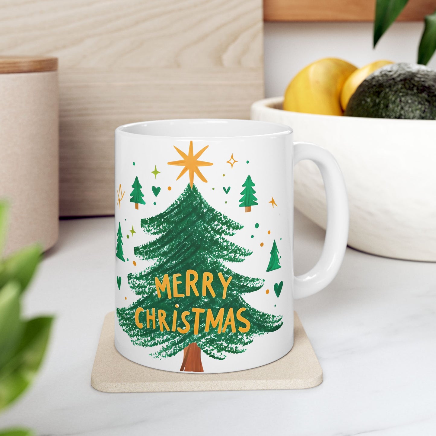Festive Christmas Ceramic Mug | Holiday Coffee Cup, Hand-painted Design, Gift for Him, Her, Family, Friends, Winter Wonderland