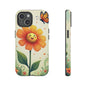 Floral Phone Case with Butterfly Design, Cute Flower Phone Cover for Nature Lovers, Eco-Friendly Gift, Spring Vibes, Birthday Present