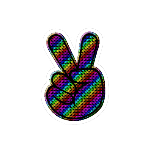 Colorful Peace Hand Kiss-Cut Stickers - Great for Laptops, Water Bottles, and More!