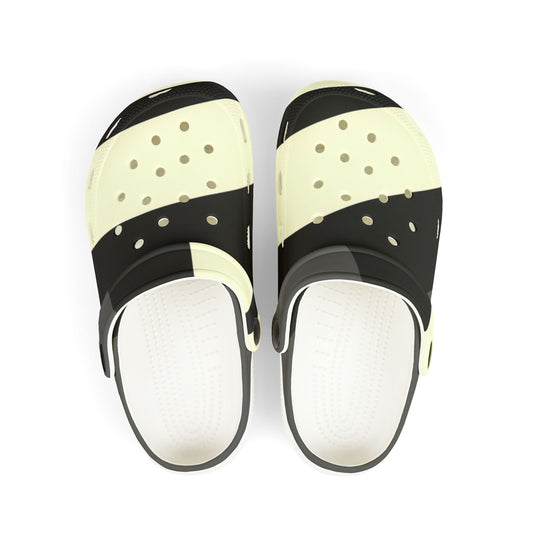 Kids Black & Cream Striped EVA Foam Clogs — Lightweight Slip‑On Sandals for Everyday Play