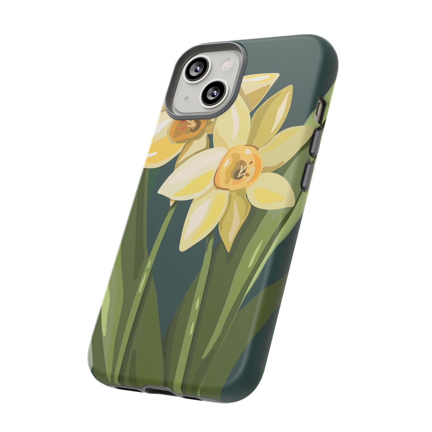 Floral Phone Case - Yellow Daffodil Design, Tough Phone Cover, Spring Decor, Floral Gift, Nature-Inspired Accessories