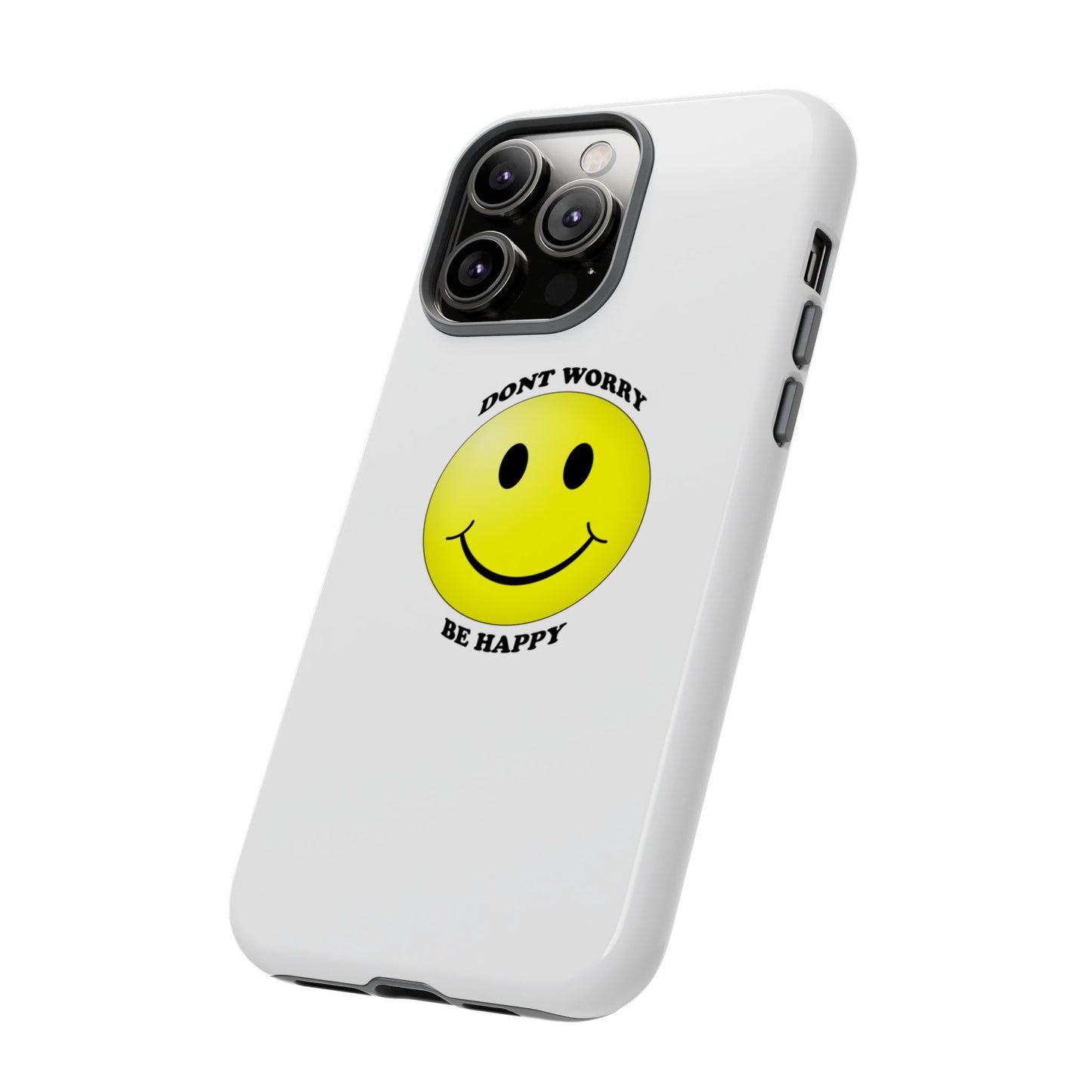 Happy Face Phone Case, Tough Cases, Don’t Worry, Be Happy, Cute Gift for Friends, Positive Vibes, Fun Mobile Accessories
