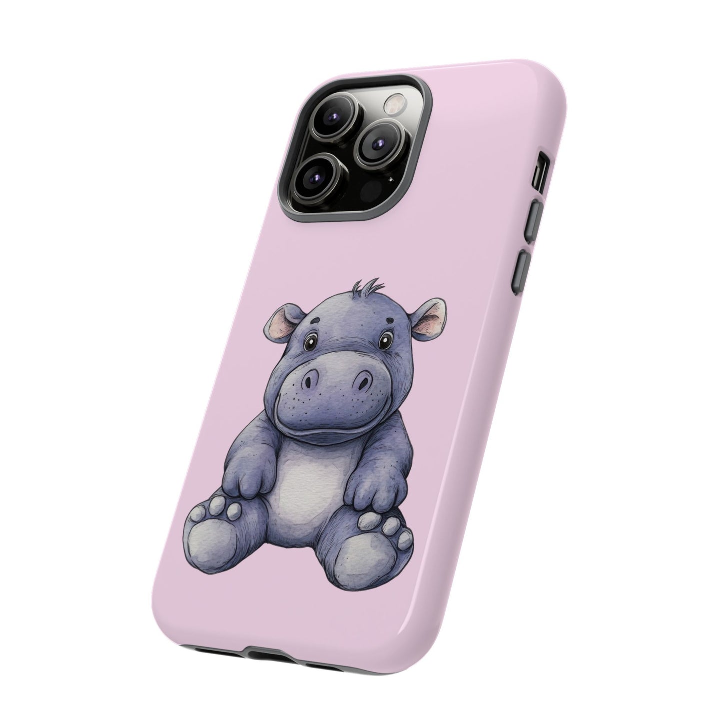 Cute Hippo Phone Case - Tough Cases, Animal Phone Cover, Kawaii Accessories, Gifts for Kids, Unique Tech Gear