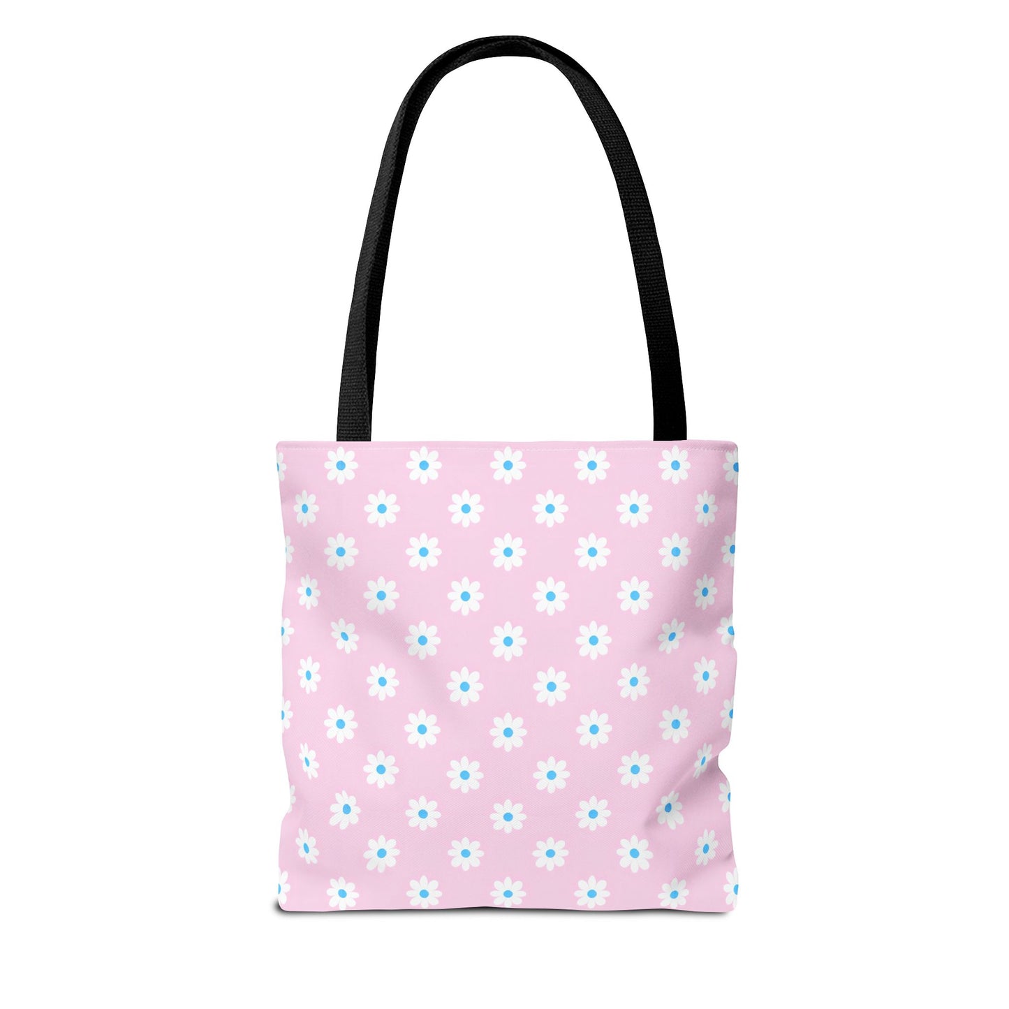 Pink Daisy Pattern Tote Bag — Floral Everyday Canvas Shopper