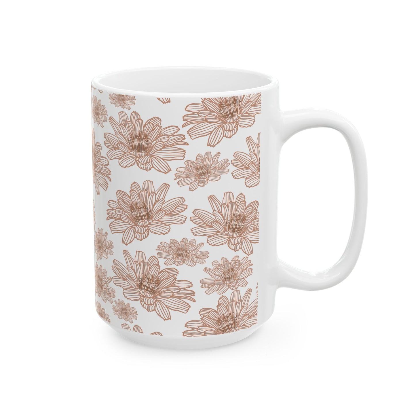 Floral Ceramic Mug - Pink Lotus Coffee Cup, Gift for Flower Lovers, Home Decor, Mother's Day, Tea Drinkers, Cozy Mornings