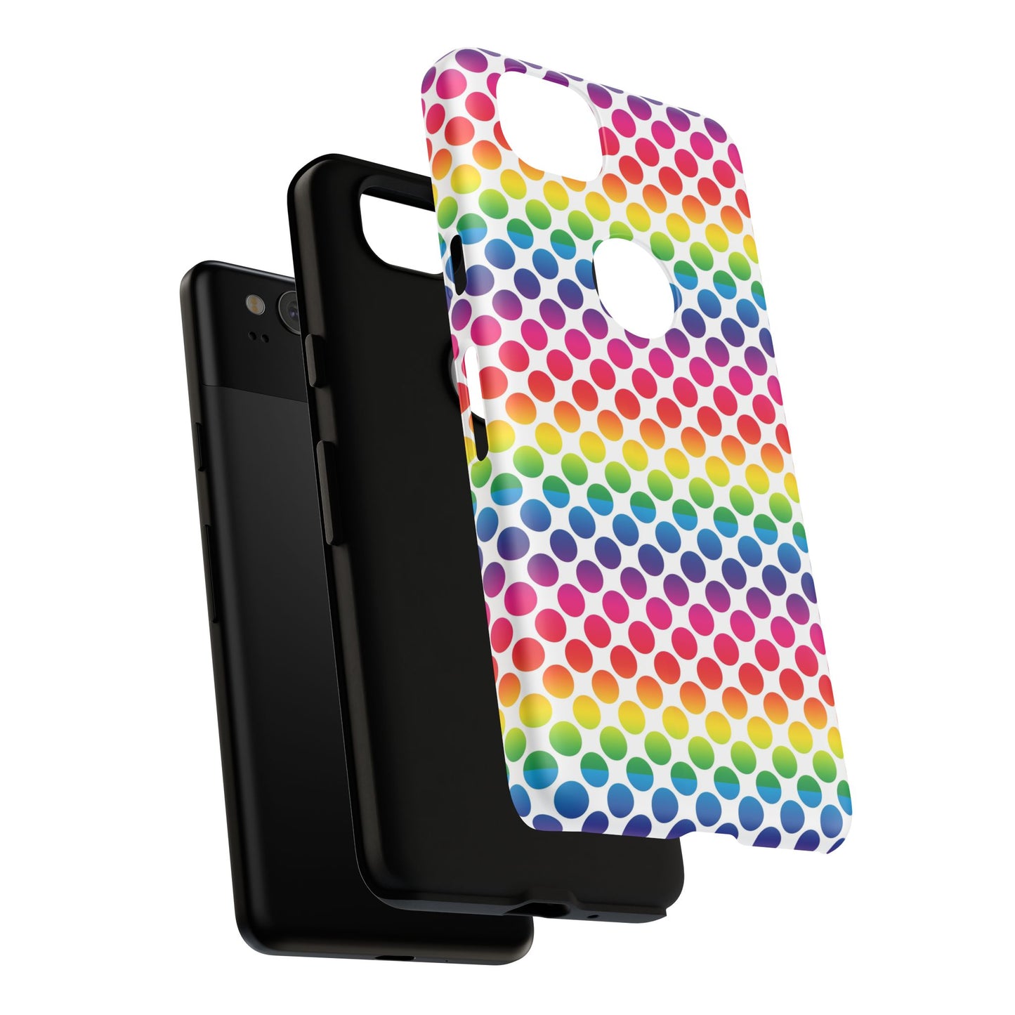 Rainbow Dot Phone Case, Colorful Phone Cover, Fun Phone Accessory, Gift for Friends, Trendy Mobile Case