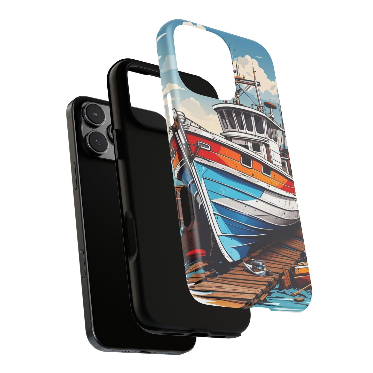 Colorful Fishing Boat Phone Case | Nautical Gift, Marine Design, Coastal Aesthetic, Summer Vibes, Sea Lover's Accessory