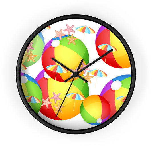 Colorful Beach Ball Wall Clock - Fun Decor for Beach Lovers, Summer Vibe