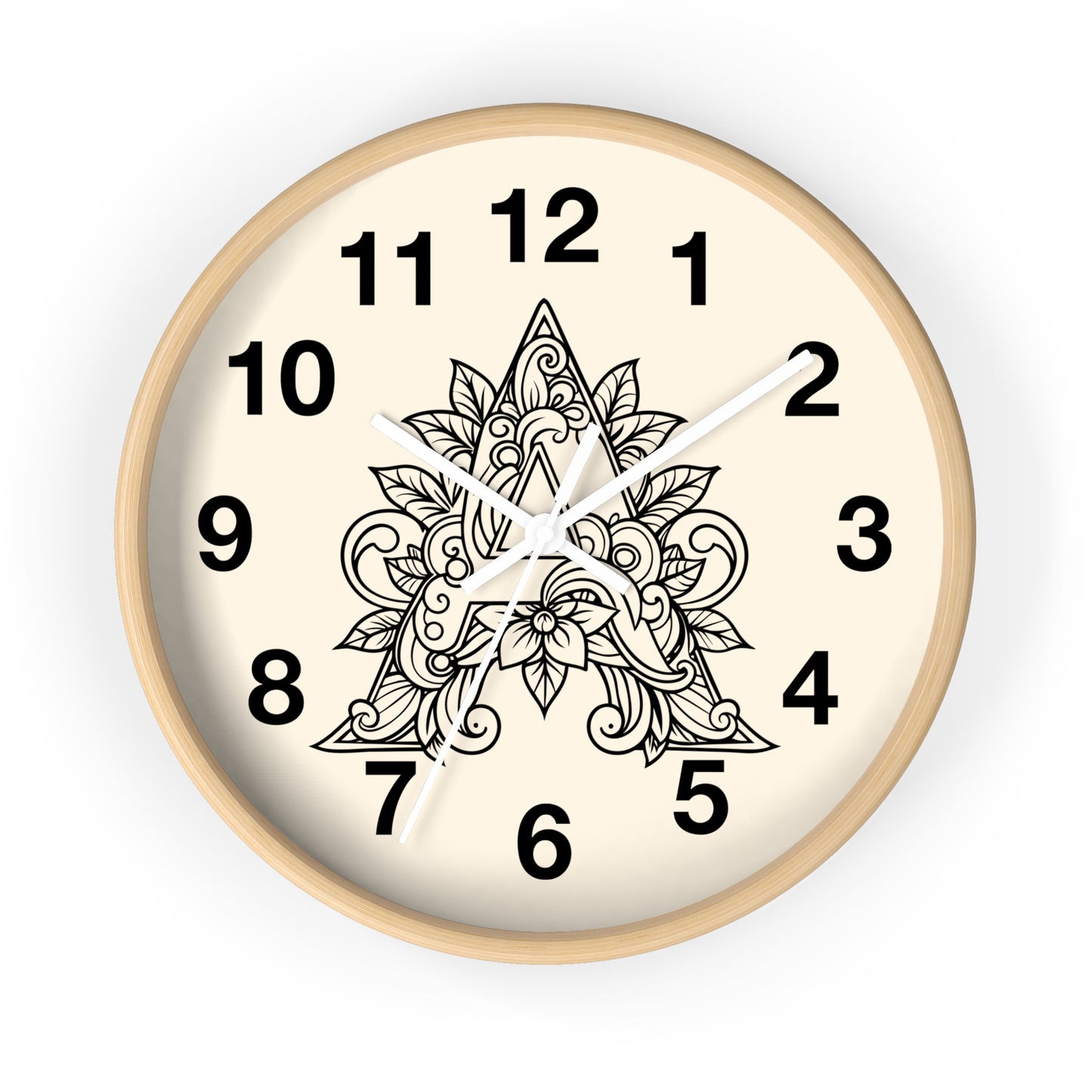 Boho Floral Wall Clock, Home Decor, Gift for Her, Bohemian Style, Living Room Wall Art, Unique Timepiece, Handmade Clock