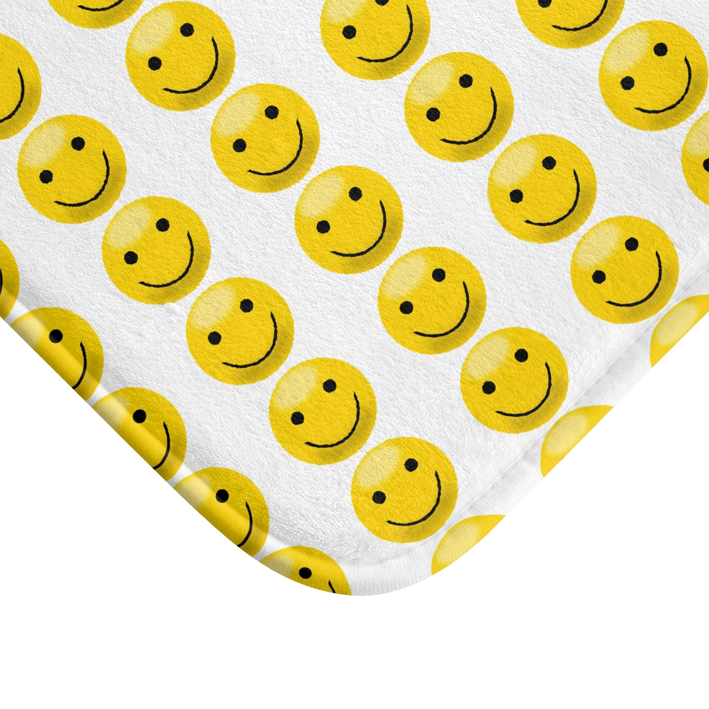 Cheerful Smile Bath Mat - Cute Bathroom Decor, Funky Floor Mat, Gift for Home, Happy Vibes, Smiley Face Mat