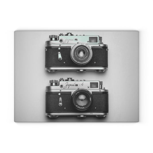 Vintage Camera Glass Cutting Board