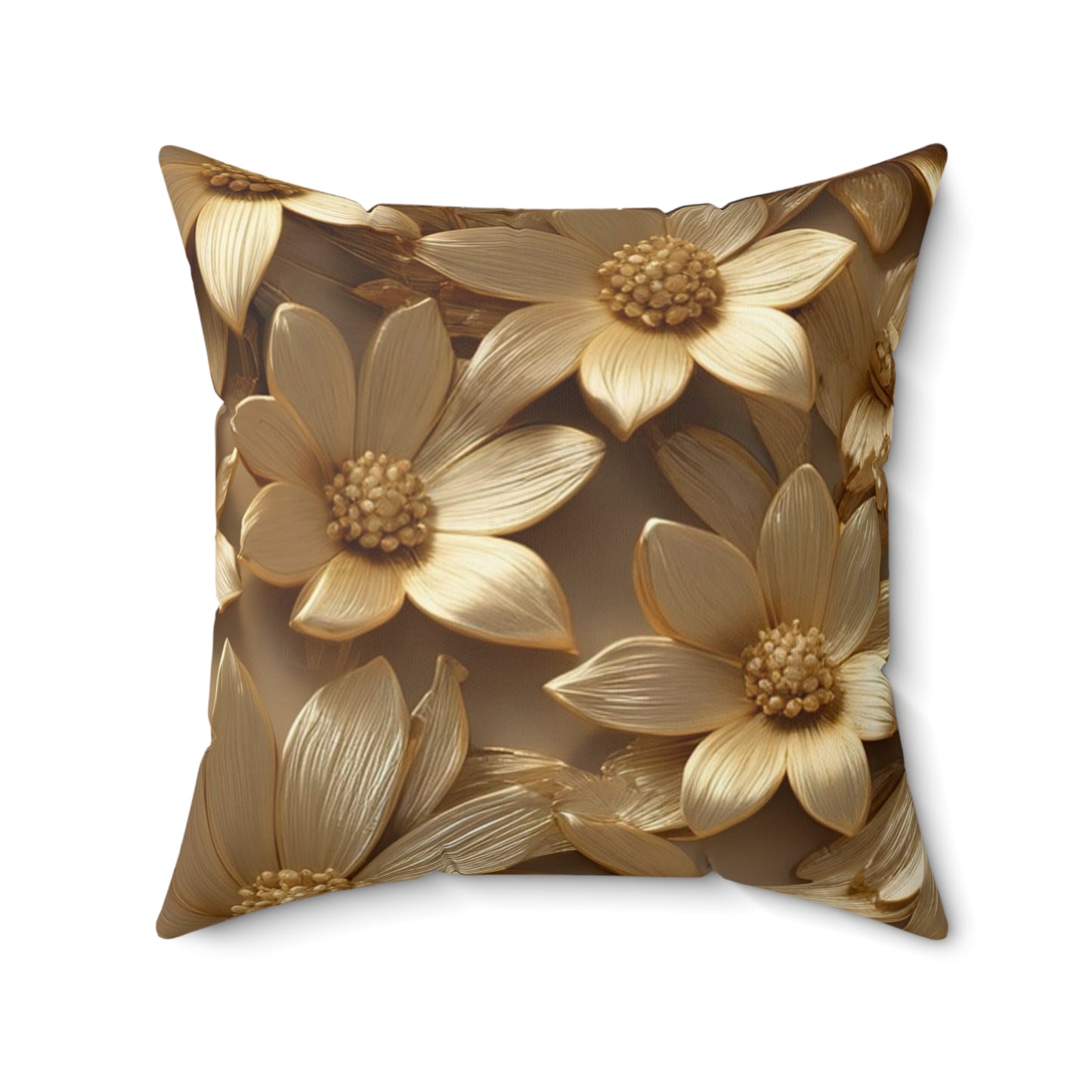 Elegant Floral Square Pillow for Cozy Home Decor, Boho Accent Pillow