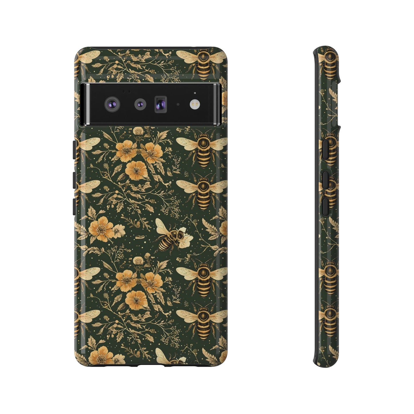 Nature-Inspired Phone Case, Tough Cases for Nature Lovers, Floral Bee Design, Eco-Friendly Gift, Summer Vibes, Trendy Phone Accessory,