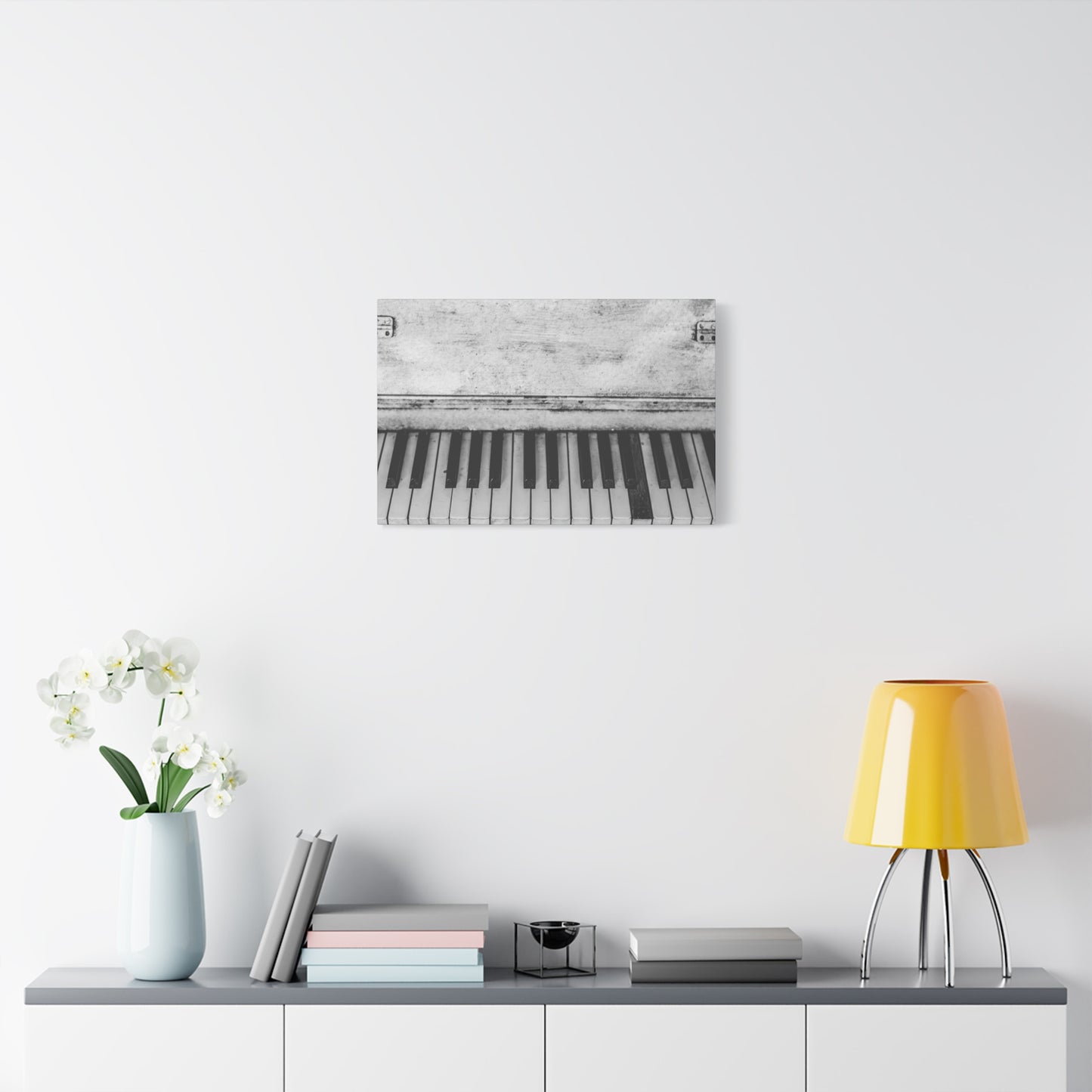 Vintage Piano Keys Matte Canvas Print