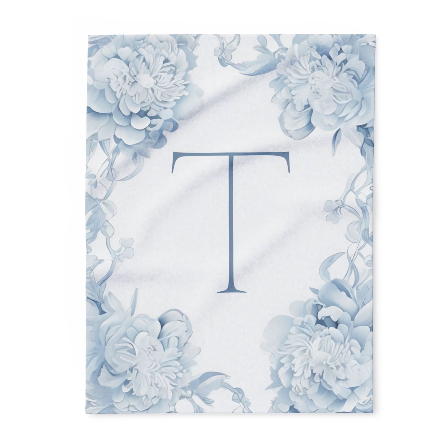 Personalized Floral Initial Arctic Fleece Blanket, Cozy Home Decor, Gift for Her, Nursery Accent, Wedding Present, Monogrammed Throw