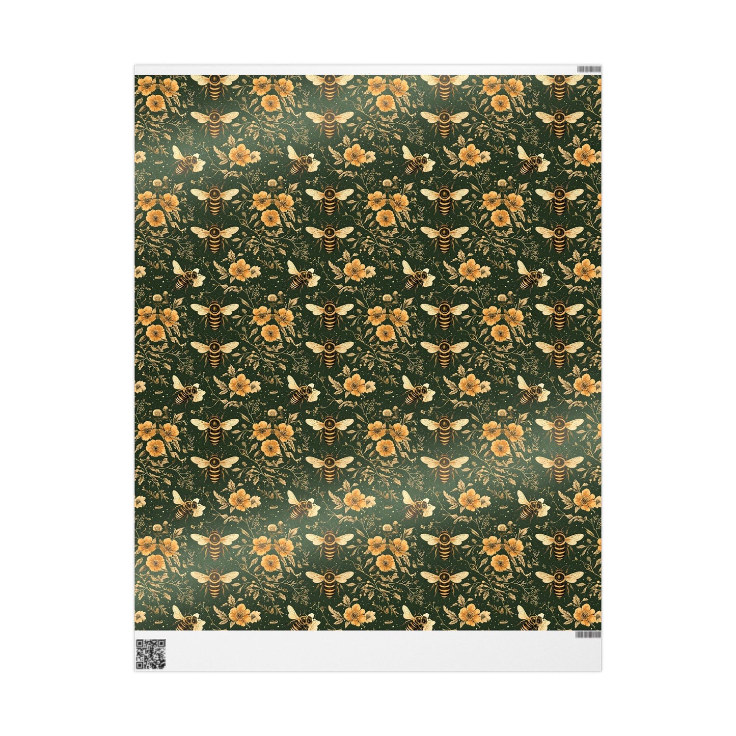 Floral Bee Wrapping Paper, Eco-Friendly Gift Wrap for Birthdays, Weddings, Showers, Baby Showers, Nature Lovers