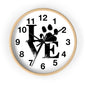 Paw Print Love Wall Clock - Pet Lover Gift, Dog Clock, Cat Decor, Animal Wall Art, Home Decor